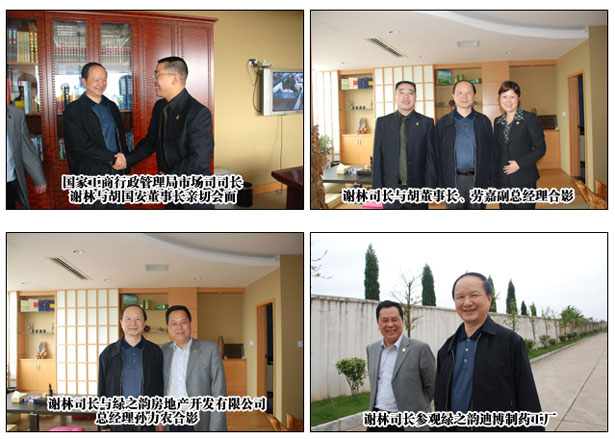 國家工商行政管理總局市場司司長謝林蒞臨綠之韻集團(tuán)考察